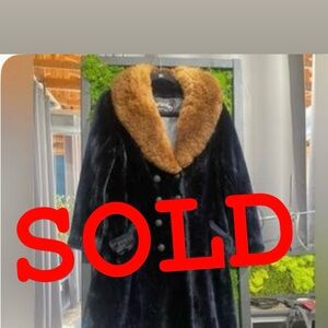 Vintage Marshall Field Black-ish Blue Faux Fur